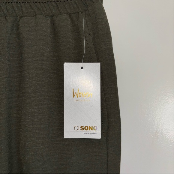 Ci Sono Olive Green Wide Leg Cargo Pants Size Small - Picture 4 of 7